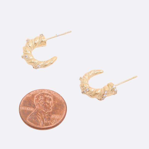 SODAJO TWISTED LINK OPEN HOOP GOLD DIPPED EARRING