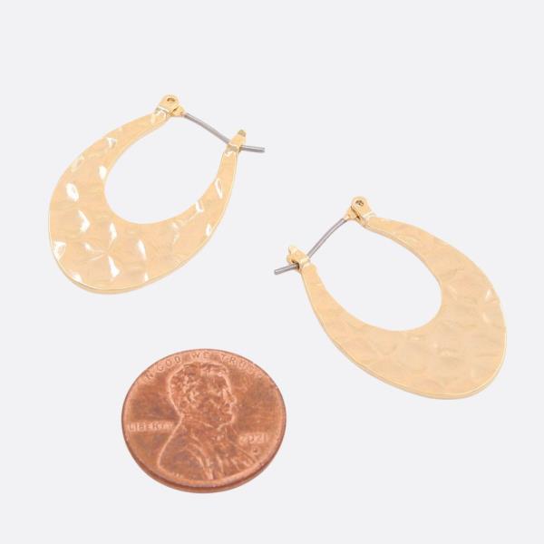 SODAJO HAMMERED METAL GOLD DIPPED EARRING