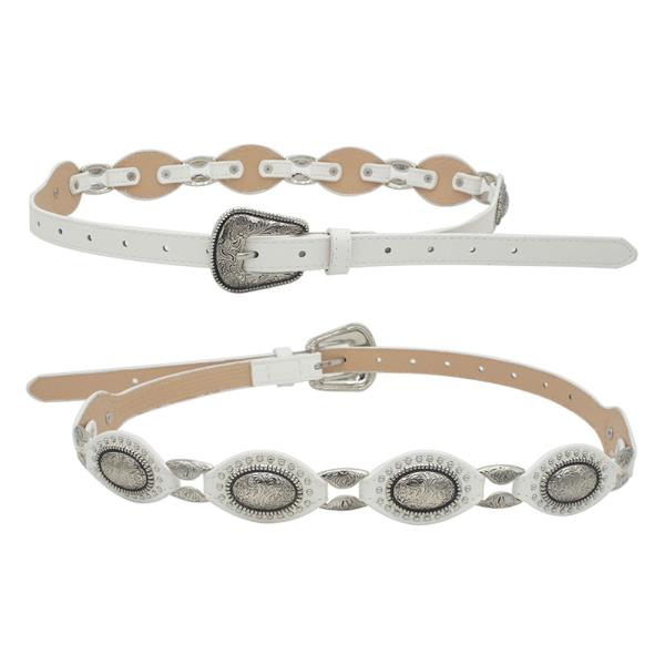 DOTTED SWIRL FLORA CAB ACCENTED WESTERN BELT