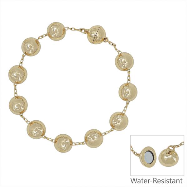 10MM CCB WITH CHAIN ACCENT MAGNETIC CLASP BRACELET WATER RESISTANT