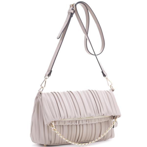 CHIC PLEATED CHAIN CROSSBODY BAG