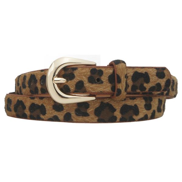 LEOPARD PUFF U BUCKLE BELT