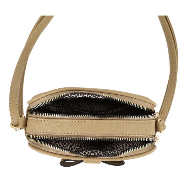 SMOOTH BOWTIE ZIPPER CROSSBODY BAG