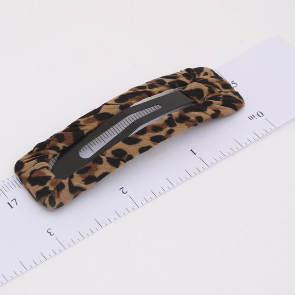 LEOPARD RECTANGLE HAIR PIN SET