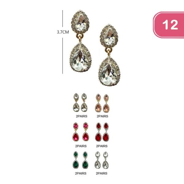 RHINESTONE EARRINGS (12 UNITS)