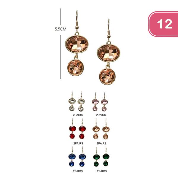 RHINESTONE EARRINGS (12 UNITS)