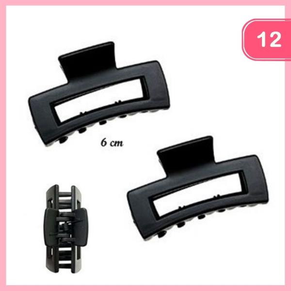 ALL BLACK HAIR CLAW CLIPS (12 UNITS)