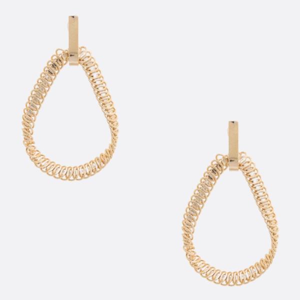 SODAJO WIRE TEARDROP GOLD DIPPED DANGLE EARRING