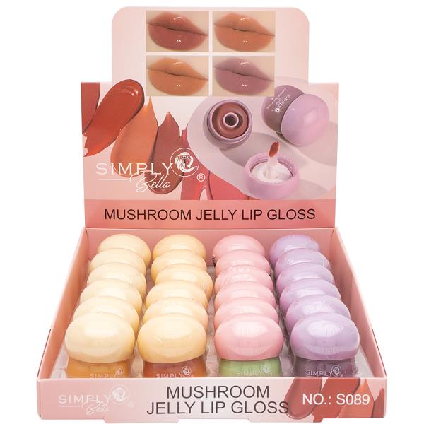 SIMPLY BELLA MUSHROOM JELLY LIP GLOSS (24 UNITS)