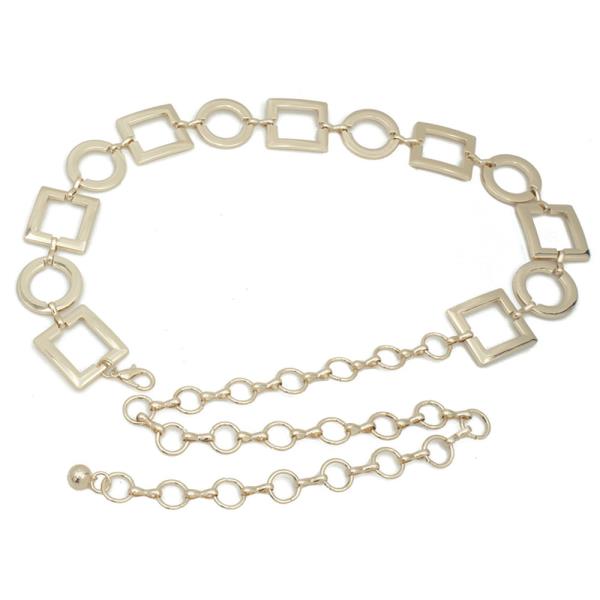 CIRCLE SQUARE LINKED CHAIN BELT