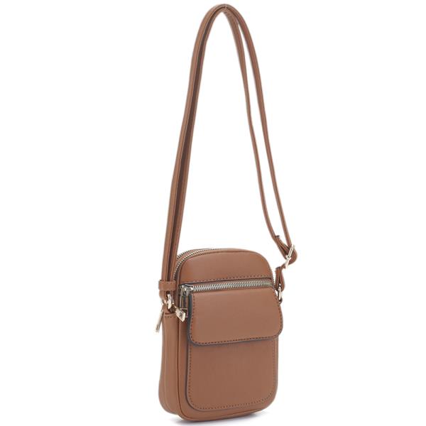 CHIC PLAIN ZIPPER CROSSBODY BAG