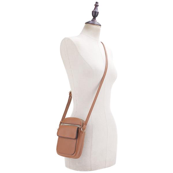 CHIC PLAIN ZIPPER CROSSBODY BAG