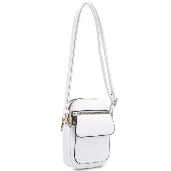 CHIC PLAIN ZIPPER CROSSBODY BAG