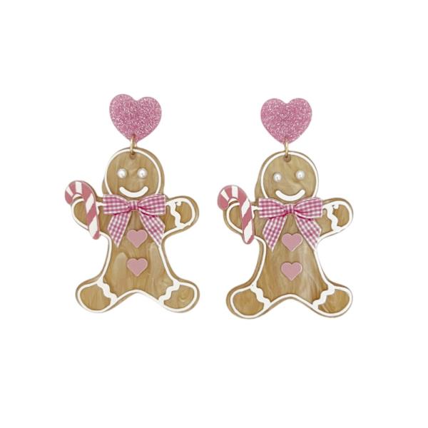 GINGERBREAD CHRISTMAS ACRYLIC EARRINGS