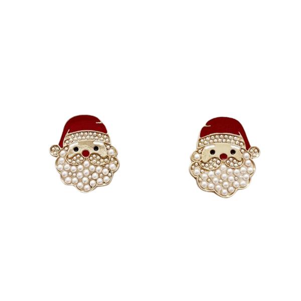 CHRISTMAS SANTA ENAMEL EARRINGS