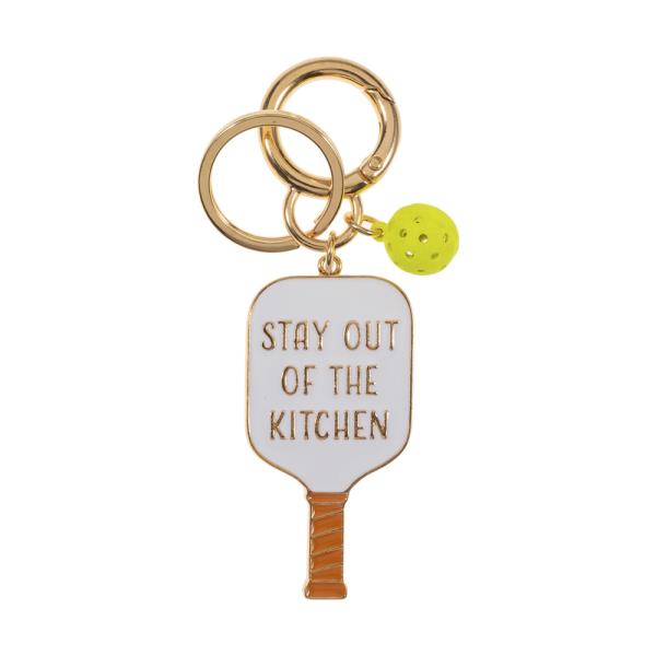 STAY OUT OF THE KITCHIN PICKLEBALL KEYCHAIN