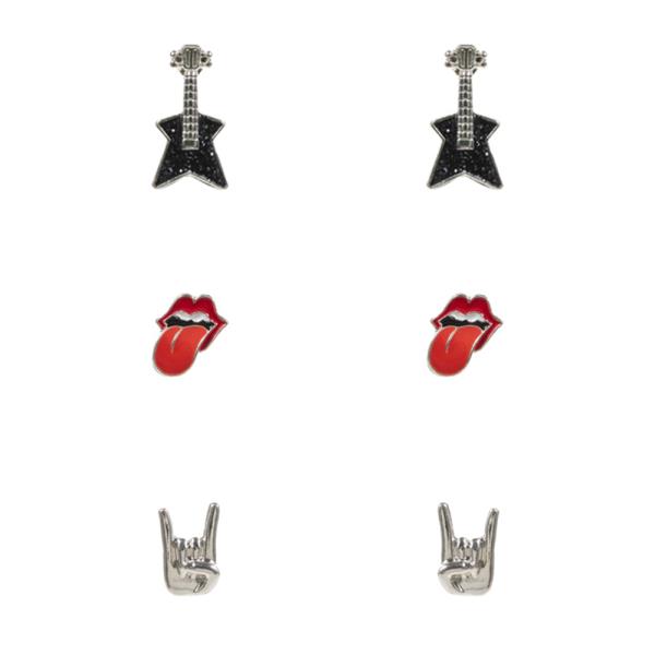 ROCK AND ROLL EARRING 3 PAIR SET