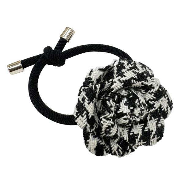 TWEED FLOWER HAIR TIE