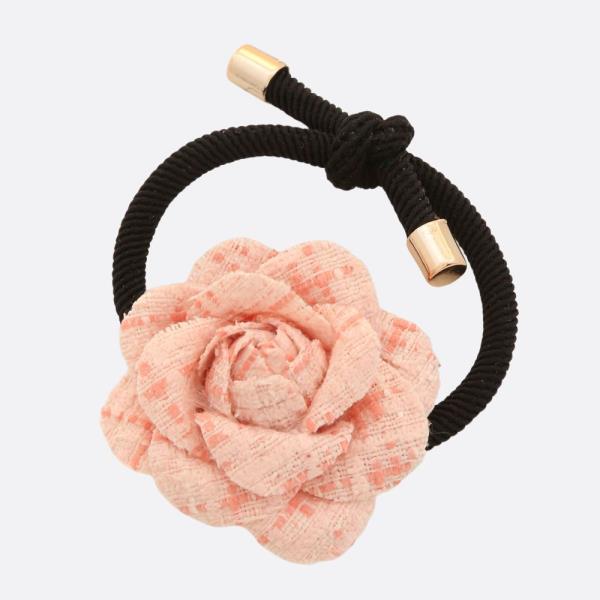 TWEED FLOWER HAIR TIE