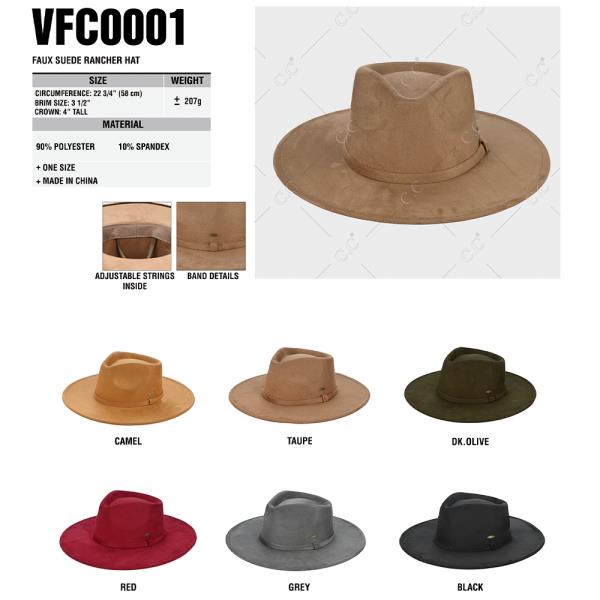 CC FAUX SUEDE RANCHER HAT