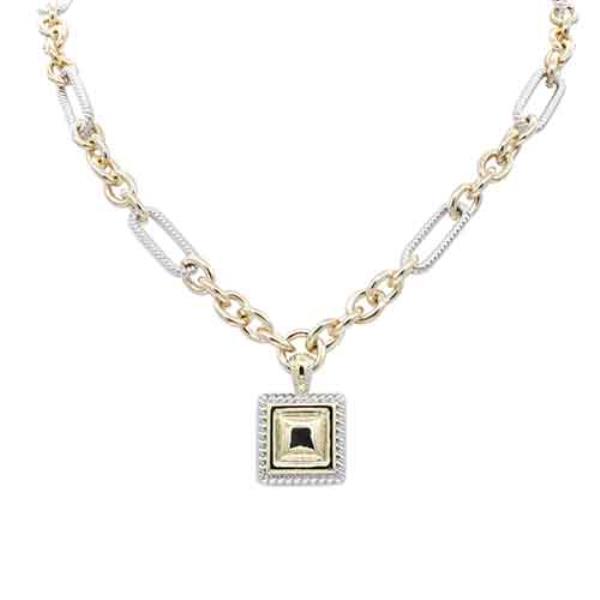 EXT TWO-TONE PLATED TOGGLE NECKLACE