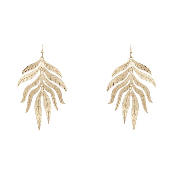 METAL LEAF DANGLE EARRING