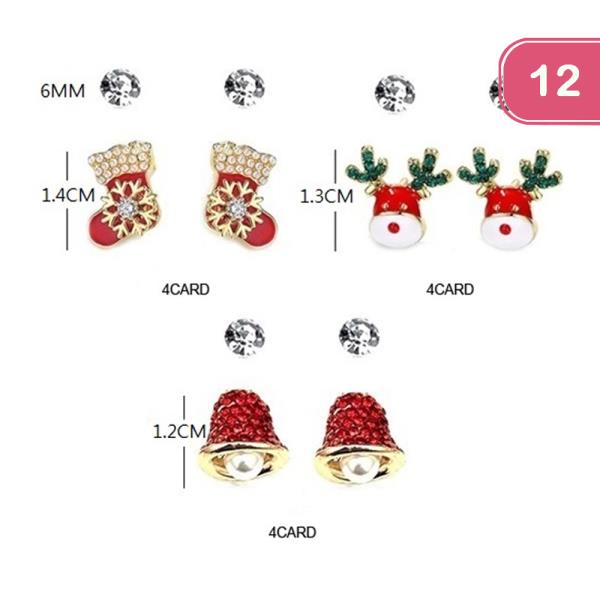 CHRISTMAS EARRING SET (12 UNITS)