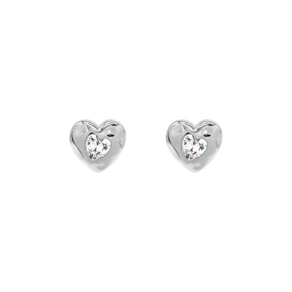 SECRET BOX HEART 14K GOLD DIPPED HEART CZ STUD EARING