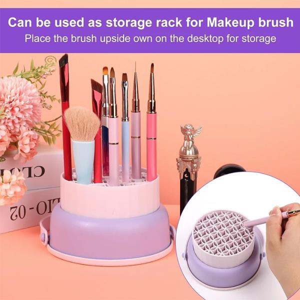 MAKEUP BRUSH SILICONE CLEANING MAT W HOLDER