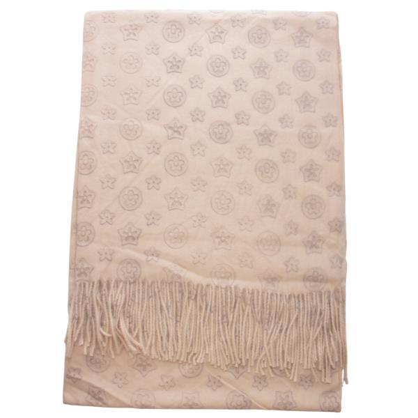 FLOWER FRINGE OBLONG SCARF