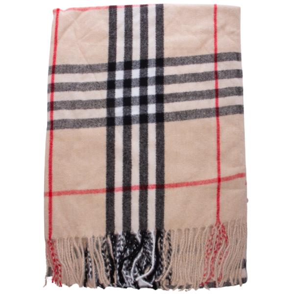 PLAID FRINGE OBLONG SCARF