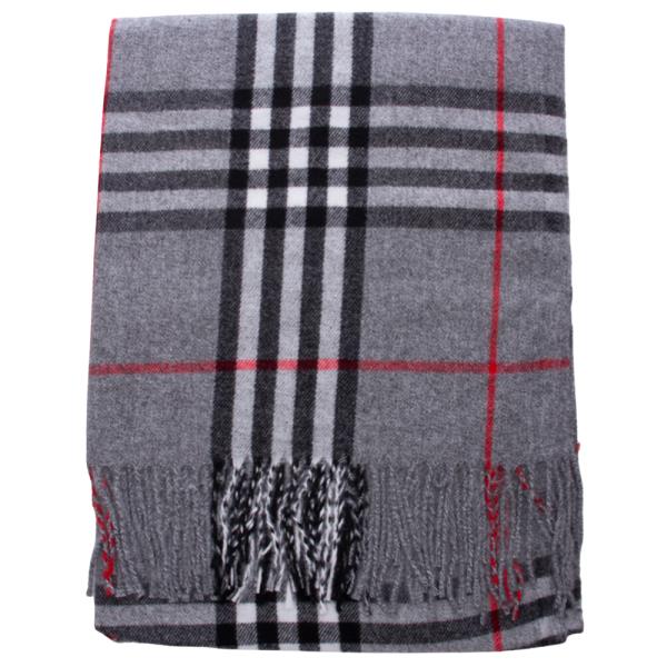 PLAID FRINGE OBLONG SCARF