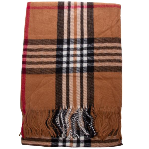 PLAID TASSEL OBLONG SCARF