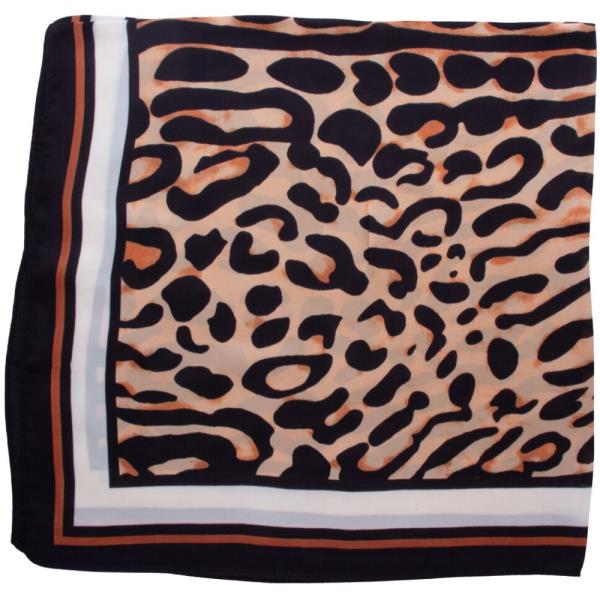 SATIN LEOPARD ANIMAL PRINT NECK SCARF