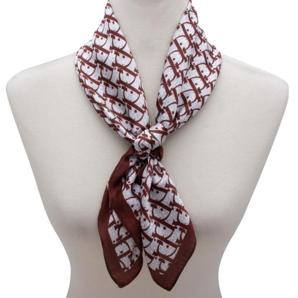 SATIN SIGNATURE PRINT NECK SCARF