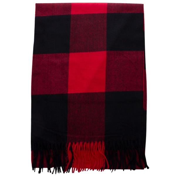 CHECKER FRINGE OBLONG SCARF