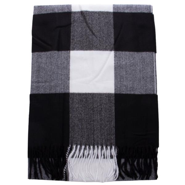 CHECKER FRINGE OBLONG SCARF