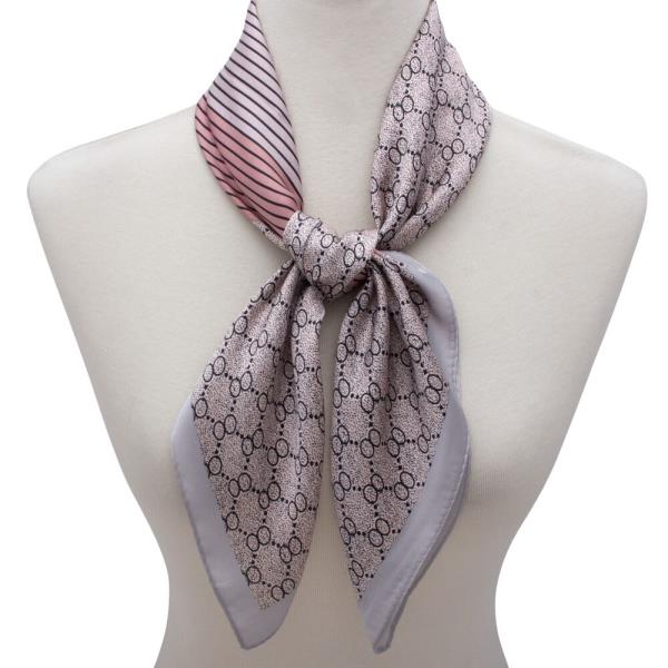 SATIN MONOGRAM DIAMOND SILK NECK SCARF