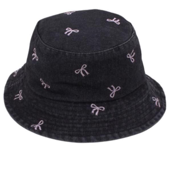 DENIM RIBBON BUCKET HAT