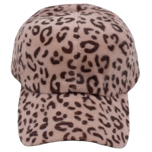 FAUX FUR LEOPARD FASHION CAP