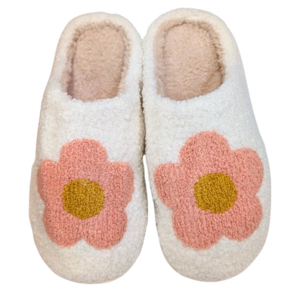 FLOWER COZY FLUFFY HOUSE SLIPPER - M SIZE