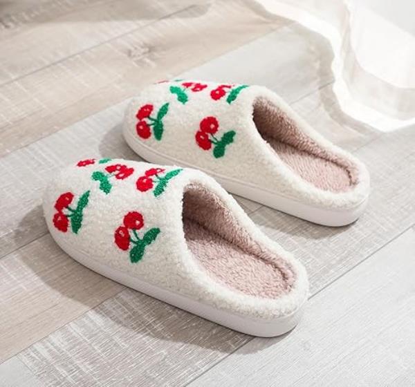 CHERRY COZY FLUFFY HOUSE SLIPPER