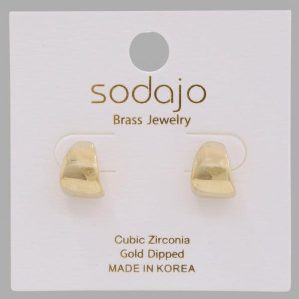 SODAJO CURVE METAL GOLD DIPPED EARRING