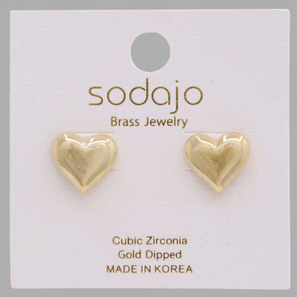 SODAJO HEART GOLD DIPPED EARRING