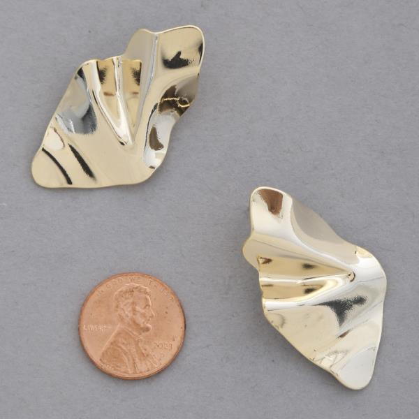 SODAJO WAVY BENT METAL GOLD DIPPED EARRING