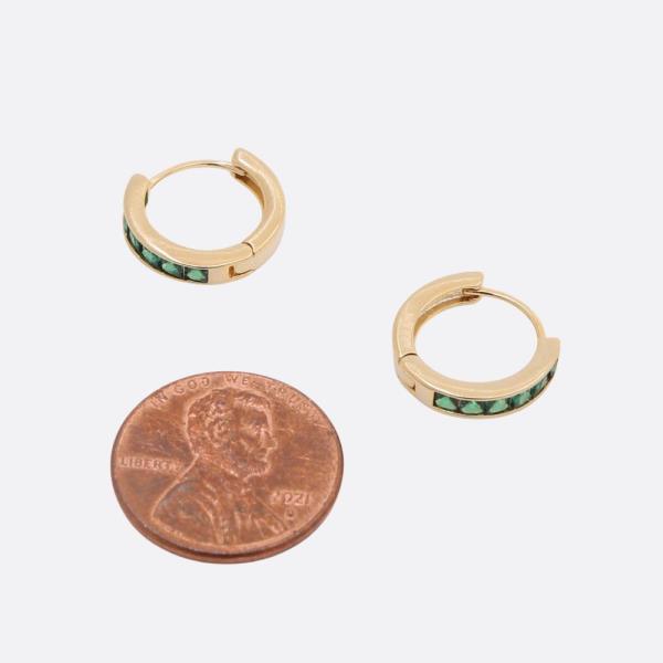 SODAJO CZ EDGE HUGGIE GOLD DIPPED EARRING