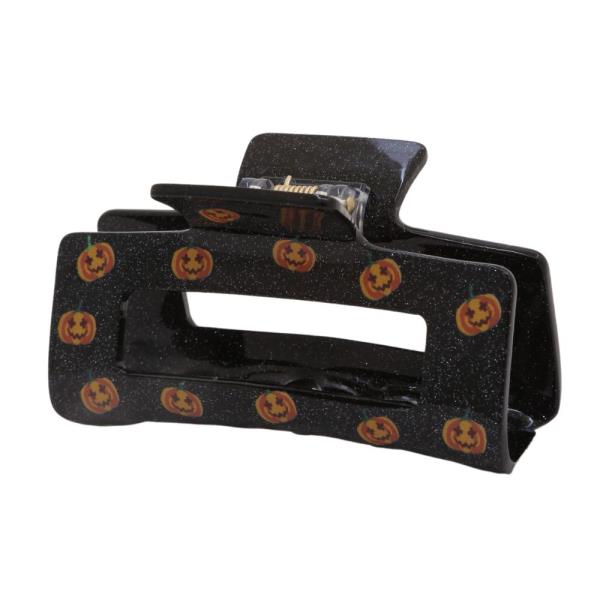 HALLOWEEN PUMPKIN PATTERN GLITTER CLAW HAIR CLIP