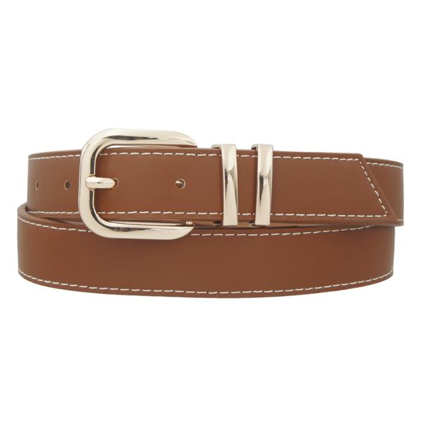 ROUNDED RECTANGLE BUCKLE LOOPED BELT