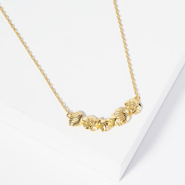 18K GOLD RHODIUM MEMORIES SHELL  NECKLACE