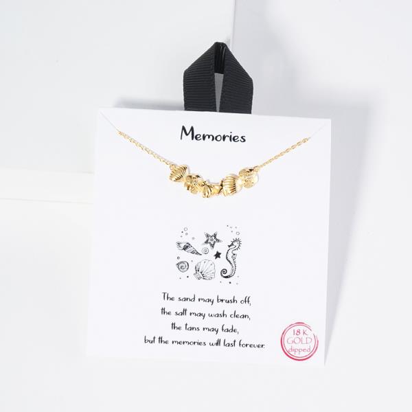 18K GOLD RHODIUM MEMORIES SHELL  NECKLACE